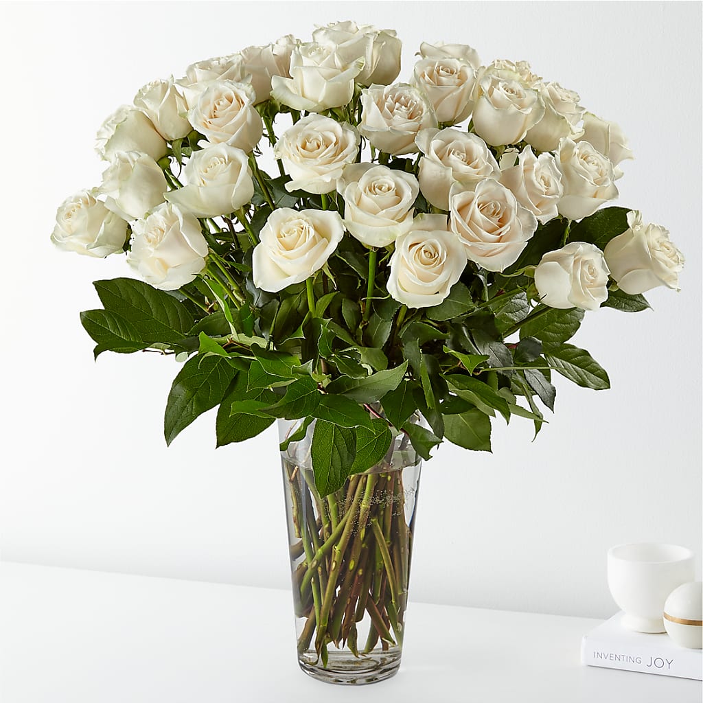 Long Stem White Rose Bouquet – The Flower Basket, Lebanon MO