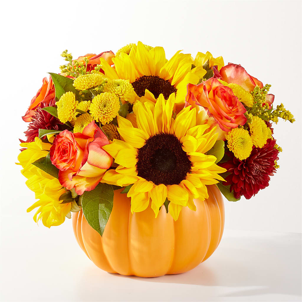 Golden Gourd Pumpkin Bouquet – The Flower Basket, Lebanon MO