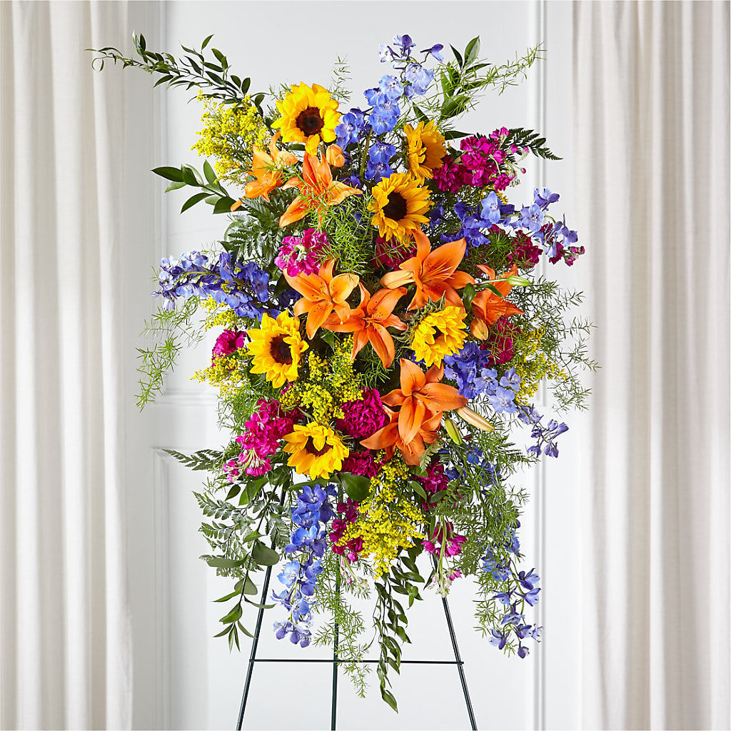 Sunlit Memories Standing Spray (Standard) – The Flower Basket, Lebanon MO