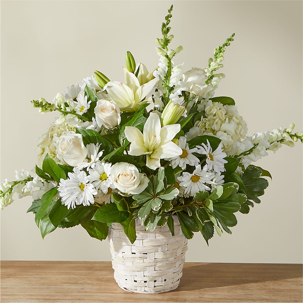 Ivory Elegance Floral Basket – The Flower Basket, Lebanon MO