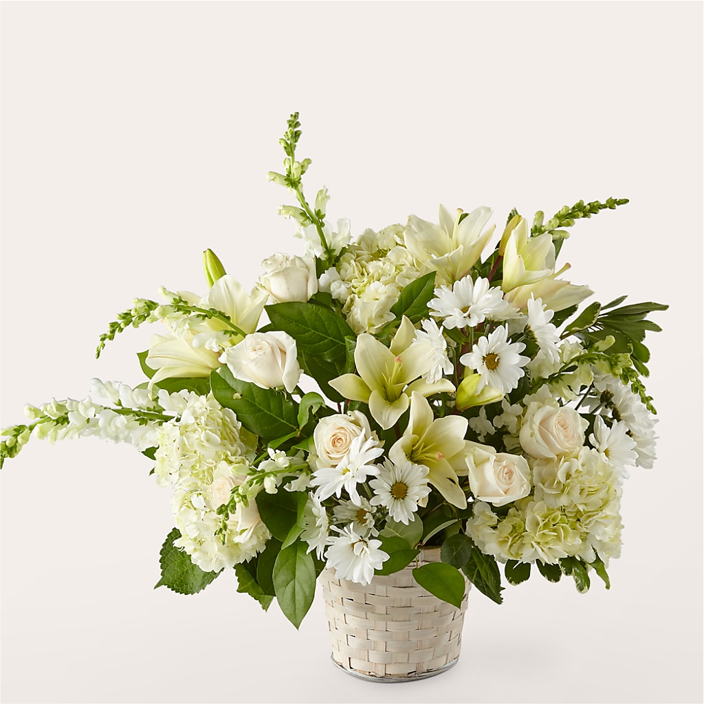 Ivory Elegance Floral Basket – The Flower Basket, Lebanon MO