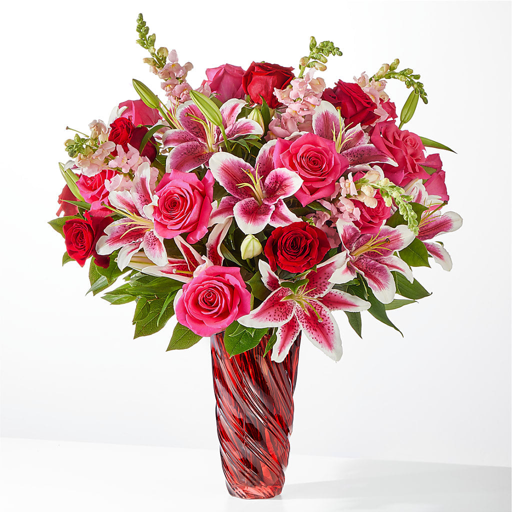 Always You Bouquet with Luxe Swirl Vase – The Flower Basket, Lebanon MO
