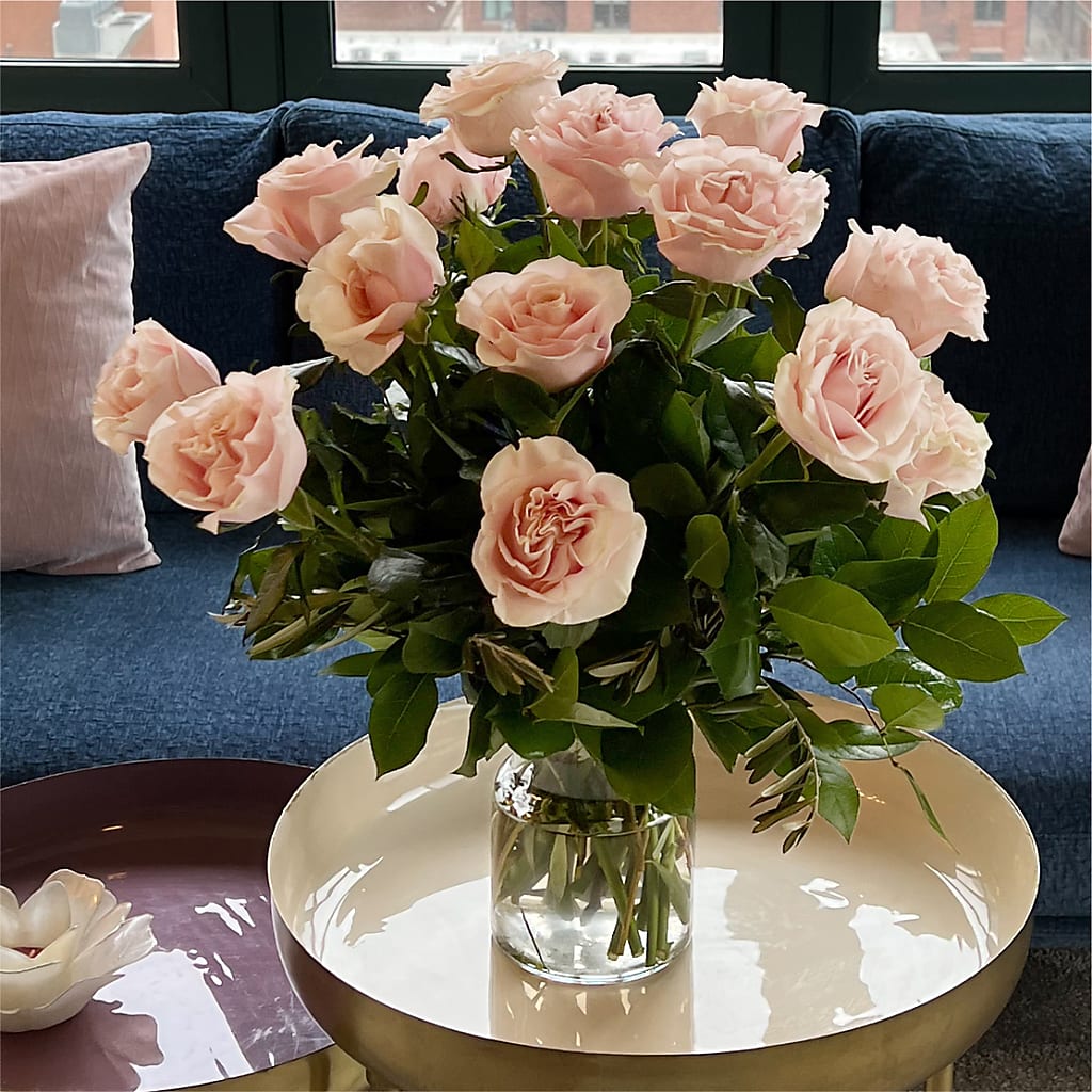 Long Stem Pink Rose Bouquet –  The Flower Basket, Lebanon MO