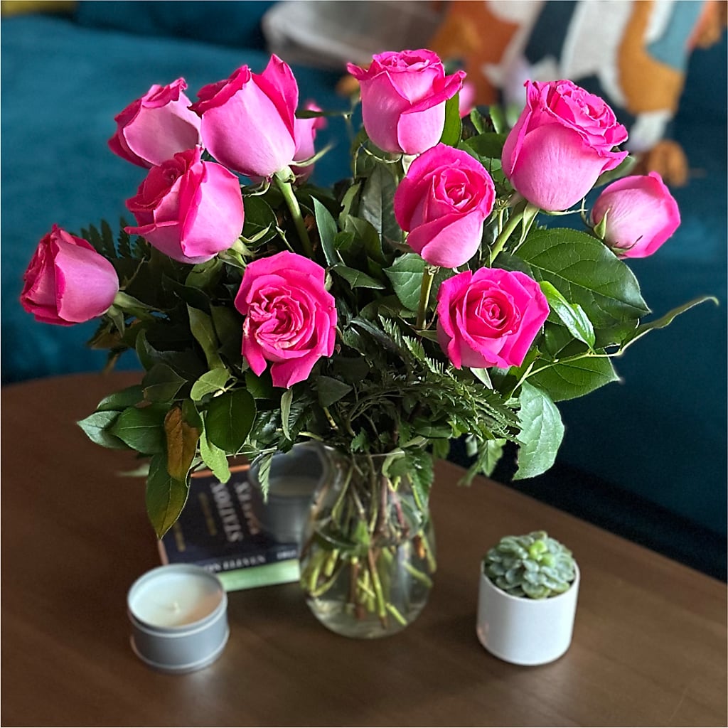 Long Stem Pink Rose Bouquet –  The Flower Basket, Lebanon MO