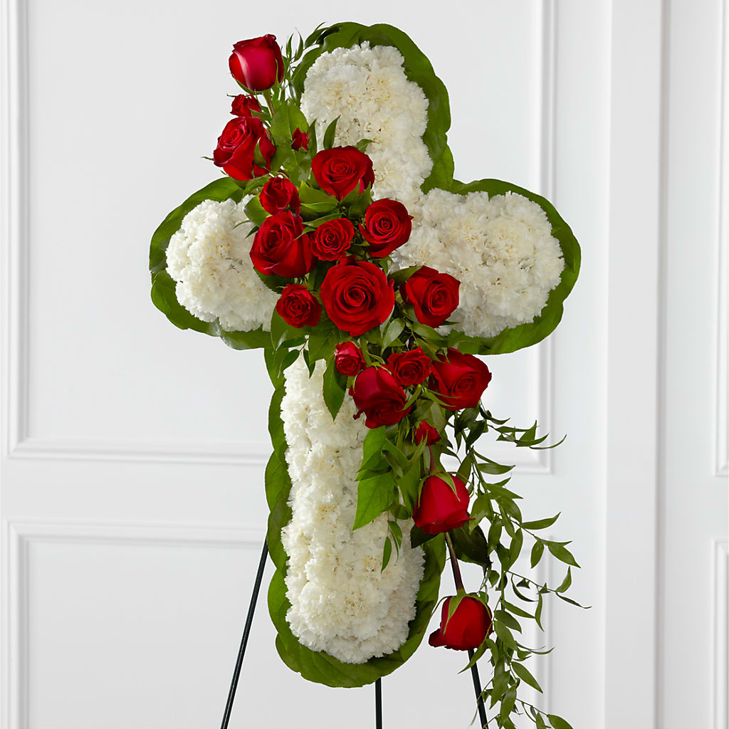 Floral Cross Easel –  The Flower Basket, Lebanon MO