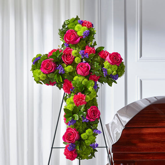 Tribute Rose Floral Cross –  The Flower Basket, Lebanon MO